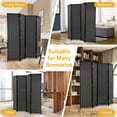thumbnail image 3 of NiamVelo Room Divider 4 Panel Folding Screen Partitions, Freestanding Privacy Screen Partition Wall Tall Room Divider, Black, 3 of 11