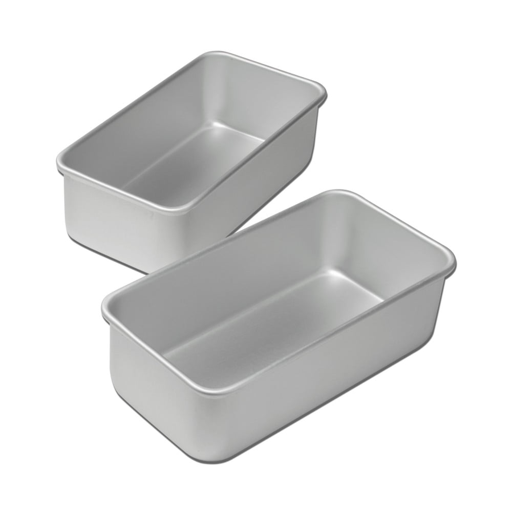 Fat Daddio's BPSET Anodized Aluminum Bread Pan 2 Piece Set, 7.75 x 3.