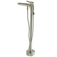 thumbnail image 2 of Pluto Triangle head tub filler faucet with Float Handle - Brushed Nickel, 2 of 12
