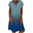 thumbnail image 2 of Homenesgenics Dresses for Women Womens Dresses Summer Women Summer Casual Short Sleeve Loose Dresses Gradient Dress Blue S, 2 of 9