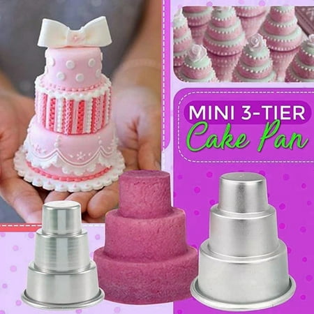 

3-Tier Cupcake Cookie Chocolate Pudding Baking Pan Cake Tray Decor Tools Mold
