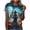 A177 Multicolor, variant on Ichuanyi Halloween Printed Shirts for Women Funny Graphic Round Neck Short Sleeved T-Shirts Novelty Horror Tee Casual Athletic Tops