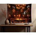 thumbnail image 3 of Dark Academic Library Tapestry Wall Decor, Vintage Bookshelf Magic Book Tapestry Fantasy Dark Magic Castle Tapestry Wall Hanging for Bedroom Living Room Dorm Decor (59.1"x51.2"), 3 of 6