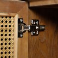 thumbnail image 6 of 59'' Retro 4-Door Sideboard with Rattan Doors and Transparent Glass, Buffet Cabinet for Entryway Dining Room Kitchen Living Room, Brown, 6 of 9