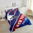 thumbnail image 4 of Erosebridal Rugby Comforter Sets Queen Size,Stripes Sport Bedding Queen Comforter Set,Football Gaming Decor (New York),Reversible,Super Cozy,3-Piece, 4 of 7