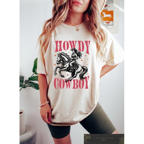 Western Comfort Shirt, Retro Cowgirl Tee, Women's Rodeo T-shirt, Wild West Cowboy Shirt, Howdy Country Girl, Western Apparel, F3966 All Size S-5Xl
