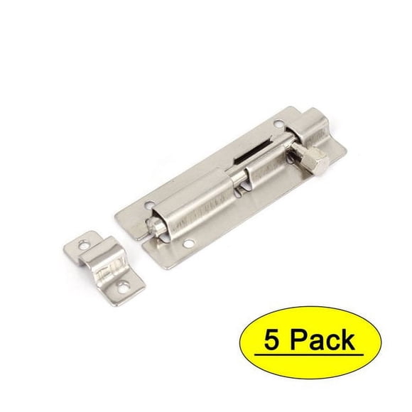 5-Pack Silver Latch & Slide Bolt Lock Set 3'' Long Door Security Gates