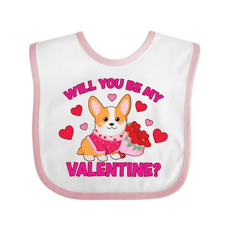 

Inktastic Valentine s Day Will You Be My Valentine with Hearts Gift Baby Boy or Baby Girl Bib