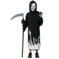 thumbnail image 3 of GYRATEDREAM Halloween Grim Reaper Costume for Kids, Halloween Phantom Costume with Scythe,Skull Mask and Glove 4-12T, 3 of 9