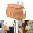 thumbnail image 2 of ZYHARUKO Bicycles Wicker Basket Front Handlebars Basket with Belt and Lid Wovens Bikes Basket, 2 of 8