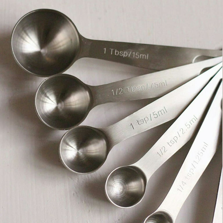 6pcs Stainless Steel Measuring Spoon Metal Spoon Coffee Measuring