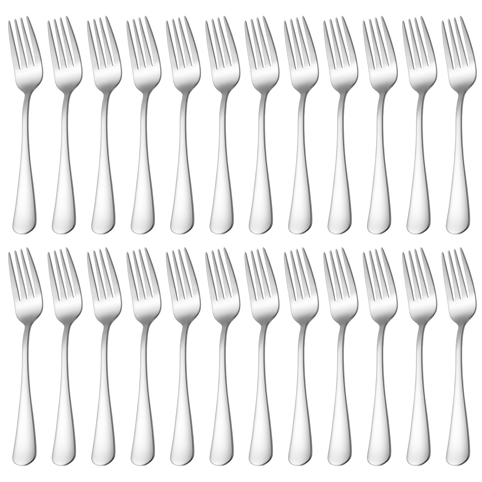 Cibeat Dinner Forks Set 24pcs Mirror Polished Stainless Steel Silverware Forks for Salad,  Fruit, Pasta, Steak, Fish, Chicken