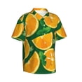 thumbnail image 2 of Kll Men'S Hawaiian Shirt Short Sleeve Button Down Beach Shirts-Orange, 2 of 8