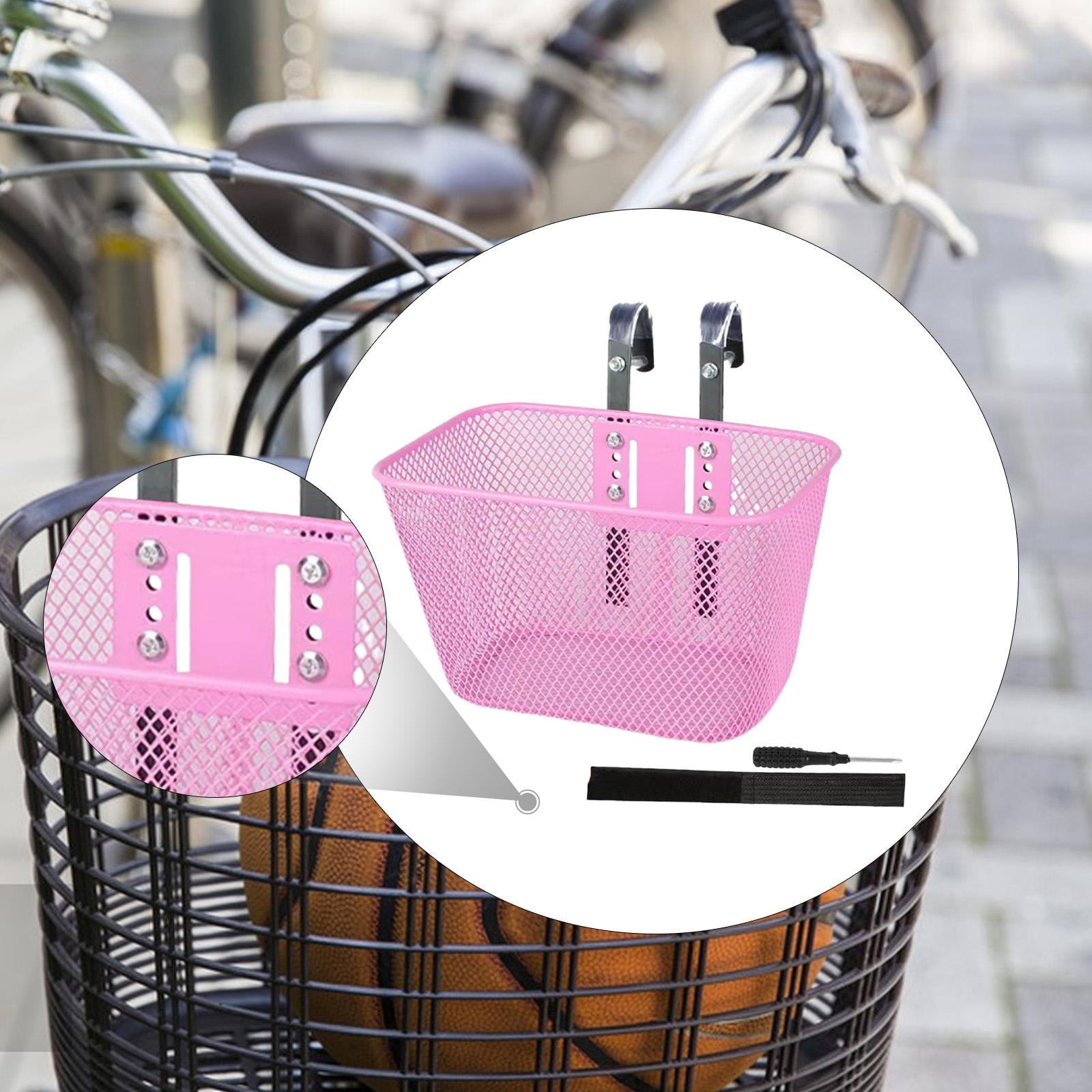 Kids Bike Basket Children Bicycle Basket Front Storage Sturdy Metal Construction for Boys and Girls Tricycles