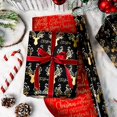 thumbnail image 2 of Reversible Christmas Wrapping Paper Roll, Black and Gold Wrapping Paper, Vintage Gold Deer Antlers Christmas Gift Wrap with Metallic Shine for Winter Holiday, Craft Supply (17 Inch X 33 Feet), 2 of 15