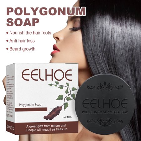 Xerdsx Black And Thick Hair Fallopia Multiflora Shampoo Soap  He Shou Wu Extract Shampoo Bar Anti-gray Hair  Hair Blackening Shampoo Stick  Promote Hair Growth And Anti-Loss Hair 00g