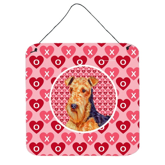 Carolines Treasures LH9156DS66 Airedale Hearts Love and Valentines Day Portrait Wall or Door Hanging Prints 6HX6W