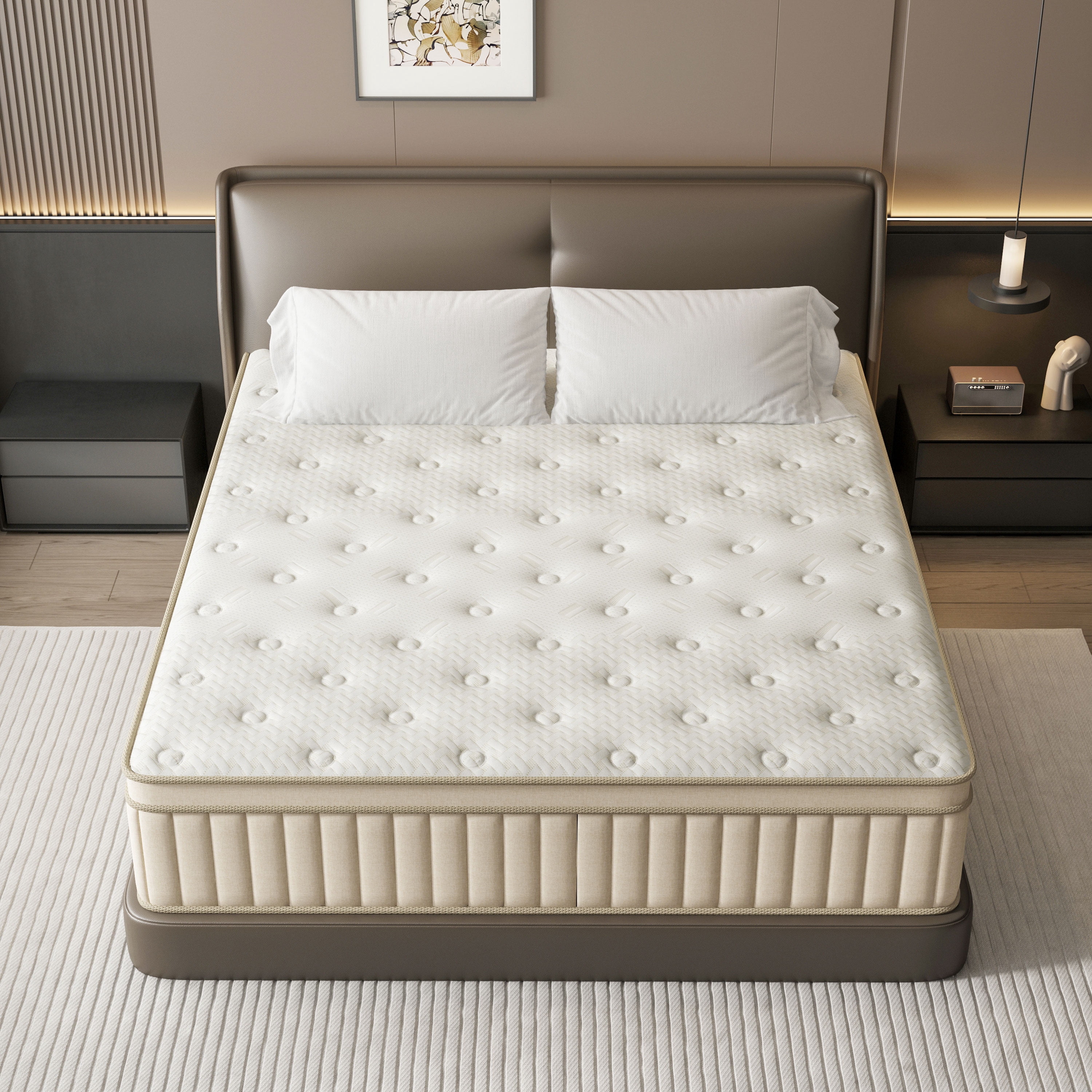 GUUKIN King Mattress, 12 Inch Hybrid Gel Memory Foam Mattress with Individually Wrapped Pocket Coils, Medium Firm Support, Pressure Relief, Mattress in a Box
