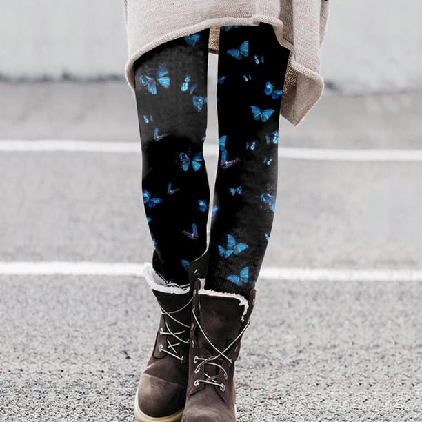 MKLEKYY Leggings deportivos de cintura alta con estampado informal para mujer, pantalones de yoga para fitness 4475