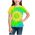 thumbnail image 4 of Ashirexll T-Shirts pour Filles à Manches Courtes Imprimés Col Rond Demi-Manches Haut pour Enfants Décontracté Polyvalent, 4 of 5
