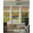 thumbnail image 2 of Brown Geometric Curtain Valance for Windows/Living Room/Kitchen/Bathroom/Café, Short Rod Pocket Tier Curtain Window Treatment Panel Vintage Greece Key Topper Curtain 42''x18'', 2 of 6