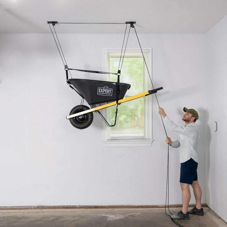 StoreYourBoard Wheelbarrow Ceiling Storage Hoist Hi Lift Pro Garage Hanging Nylon Pulley Rack Max 60 lbs Walmart