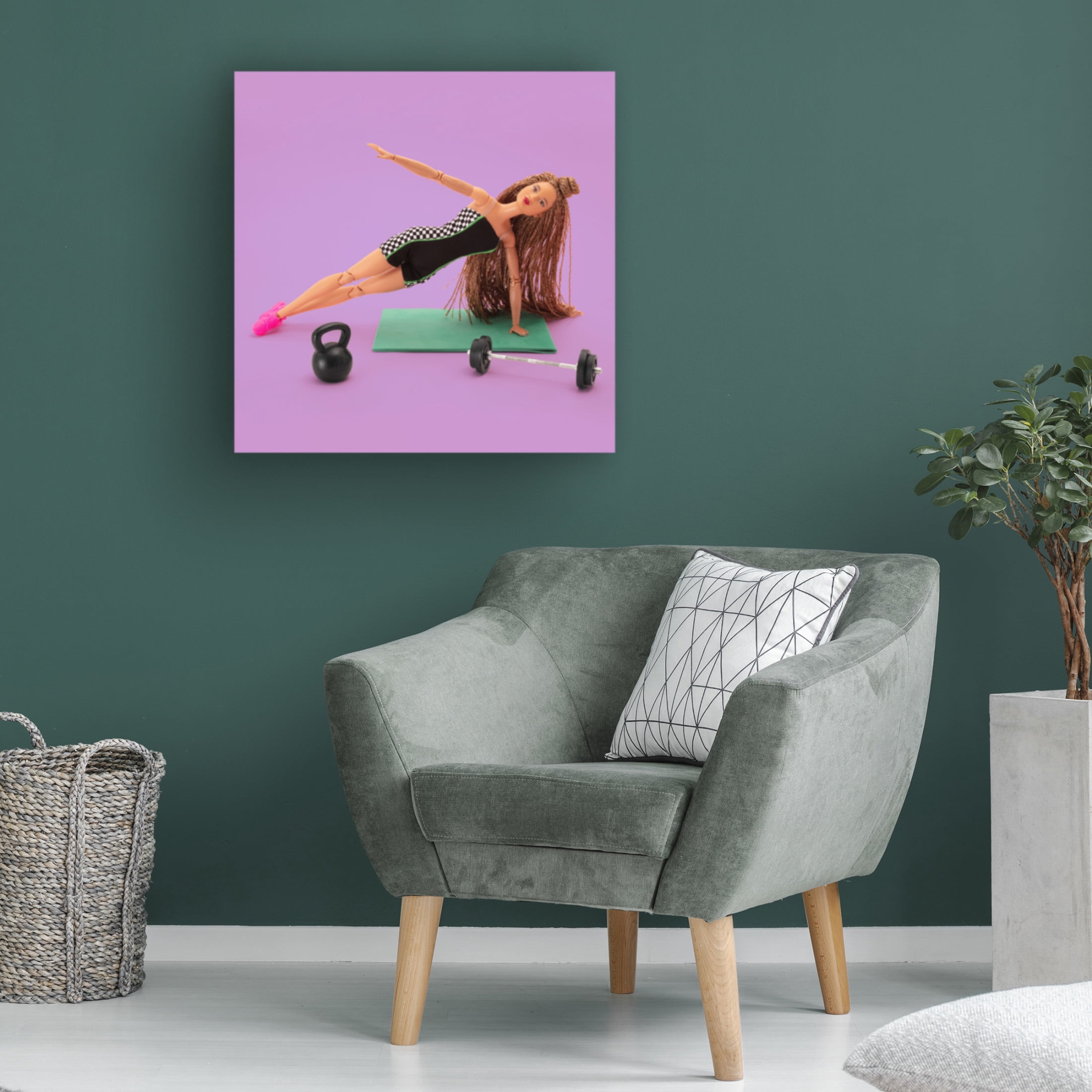 Canvas Wall Art - Julia Ramiro 'Yogui' Wall Art for Living Room, Bedroom, or Office Décor by Trademark Fine Art - 24 x 24 Inches