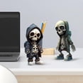 thumbnail image 4 of Figuras de esqueletos geniales, lindos adornos de esqueletos de resina para Halloween,, 4 of 5