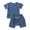 00 # Blue, variant on REORIAFEE Baby Infant Girl Clothes Floral Outfit Cute Summer Gym Sets Children's Clothing Summer T-Shirt Short Sleeve Shorts Pocket Two Piece Set Color Blue 2-3 Years