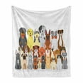 thumbnail image 1 of Pet Lover Soft Flannel Fleece Throw Blanket, Dogs and Kittens in Disparate Sizes and Shapes Sitting Animals, Cozy Plush for Indoor and Outdoor Use, 60" x 80", Multicolor, by Ambesonne, 1 of 6