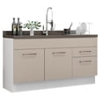 thumbnail image 1 of Mueble de Cocina Para Tarja 150 cm 2 Puertas y 2 Cajones (Sin Tablero Ni Tarja) Blanco/Crema Agata Madesa, 1 of 5