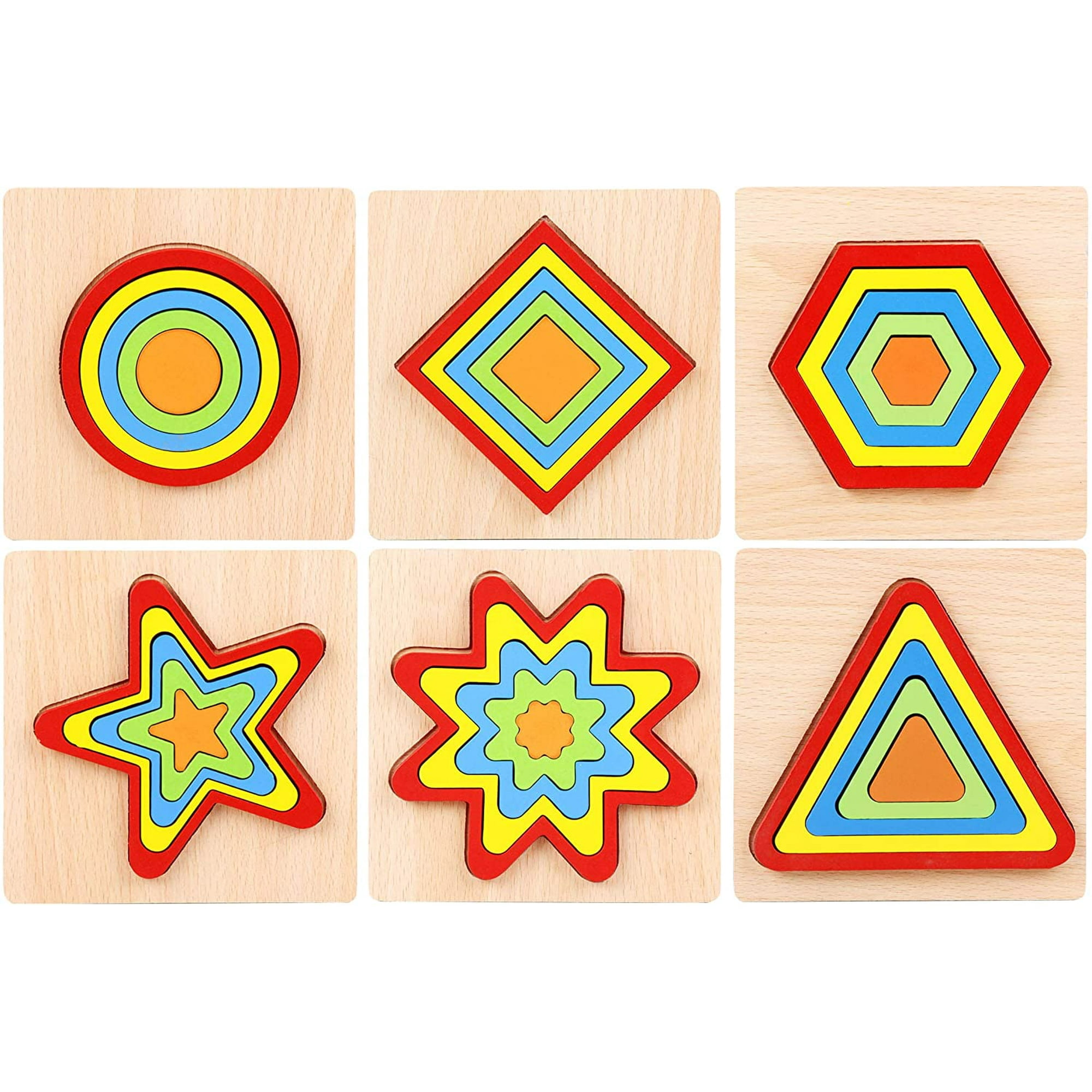 Puzzles for Toddlers,Geometry Wooden Toys for Games, Colorful Montessori  Shape Sorting Puzzles, Baby Activities, Preschool Learning, Early Education  Gifts for Children Age 1 2 3 4 5 6 Years Old | Walmart Canada
