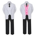 thumbnail image 2 of 5-7pc Formal Black White Suit Set Coral Bow Long Tie Vest Boy Baby Sm-20 Teen, 2 of 3