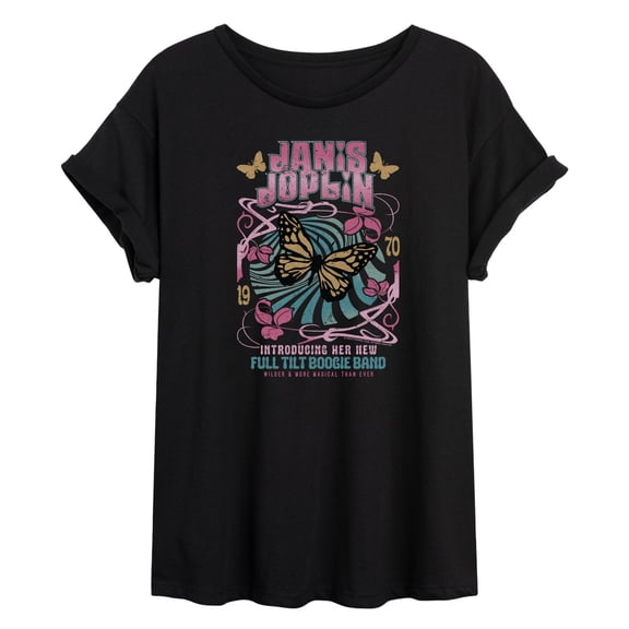 Janis Joplin - Butterfly - Women's Oversized Graphic T-Shirt