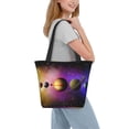 thumbnail image 2 of Cauagu Planets And Stars Print Canvas Aesthetic Tote Bag for Women Beach Bag Shopping Bags Shoulder Bag Reusable Grocery Bags, 2 of 7