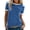 Blue, variant on Womens Tops Short Sleeve Summer Tops For Women Casual Crew Neck Contrast Binding Tee Womens T Shirts