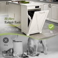 thumbnail image 5 of Tilt Out Trash Cabinet Kitchen Trash Can Holder Wood Laundry Hamper Recycling Trash Cabinet, White (Single Door), 5 of 6