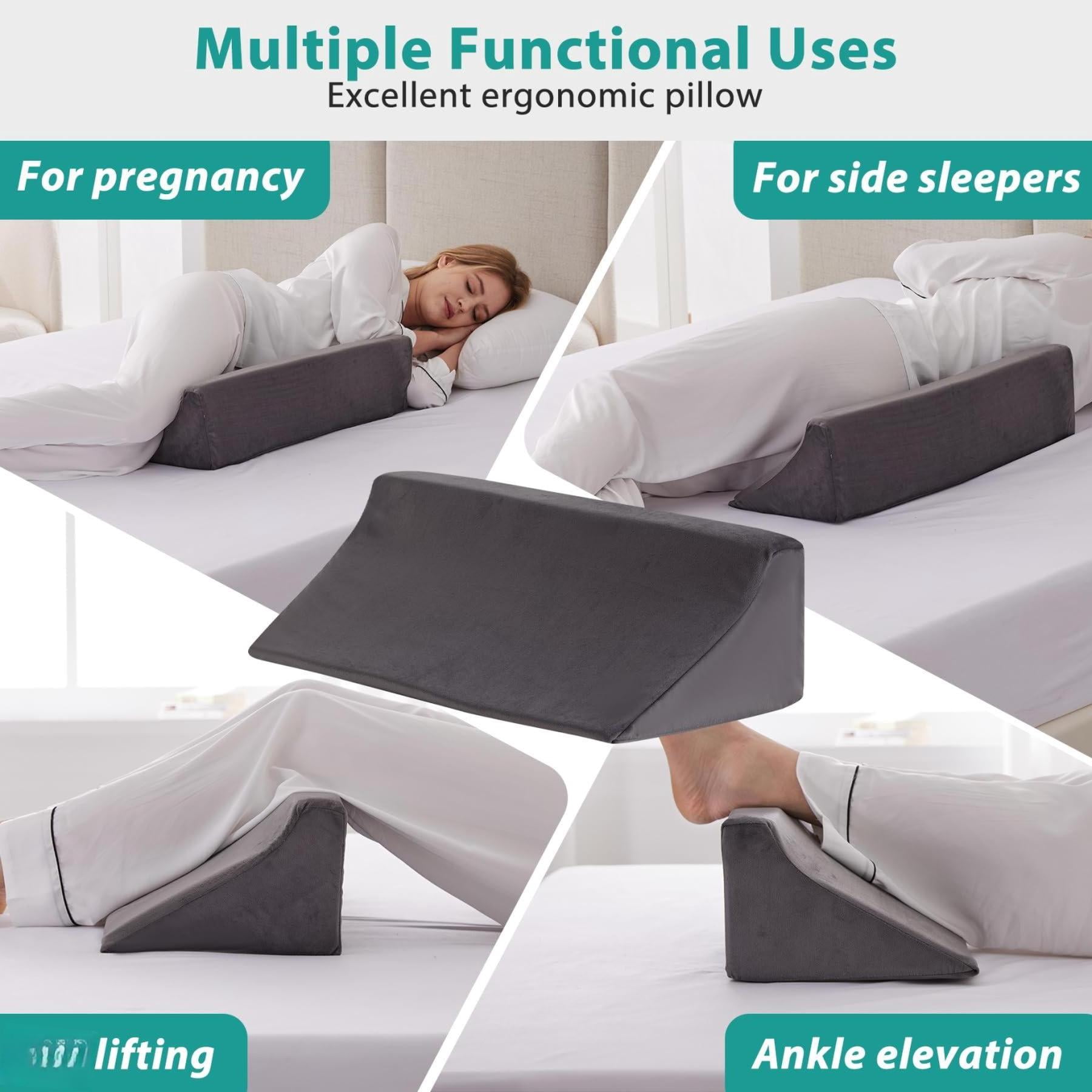 Wedge Pillow For Side Sleeping  Comfort Foam Sleeper Bed Wedges & Body Positioners After Support Preventing Short Plush