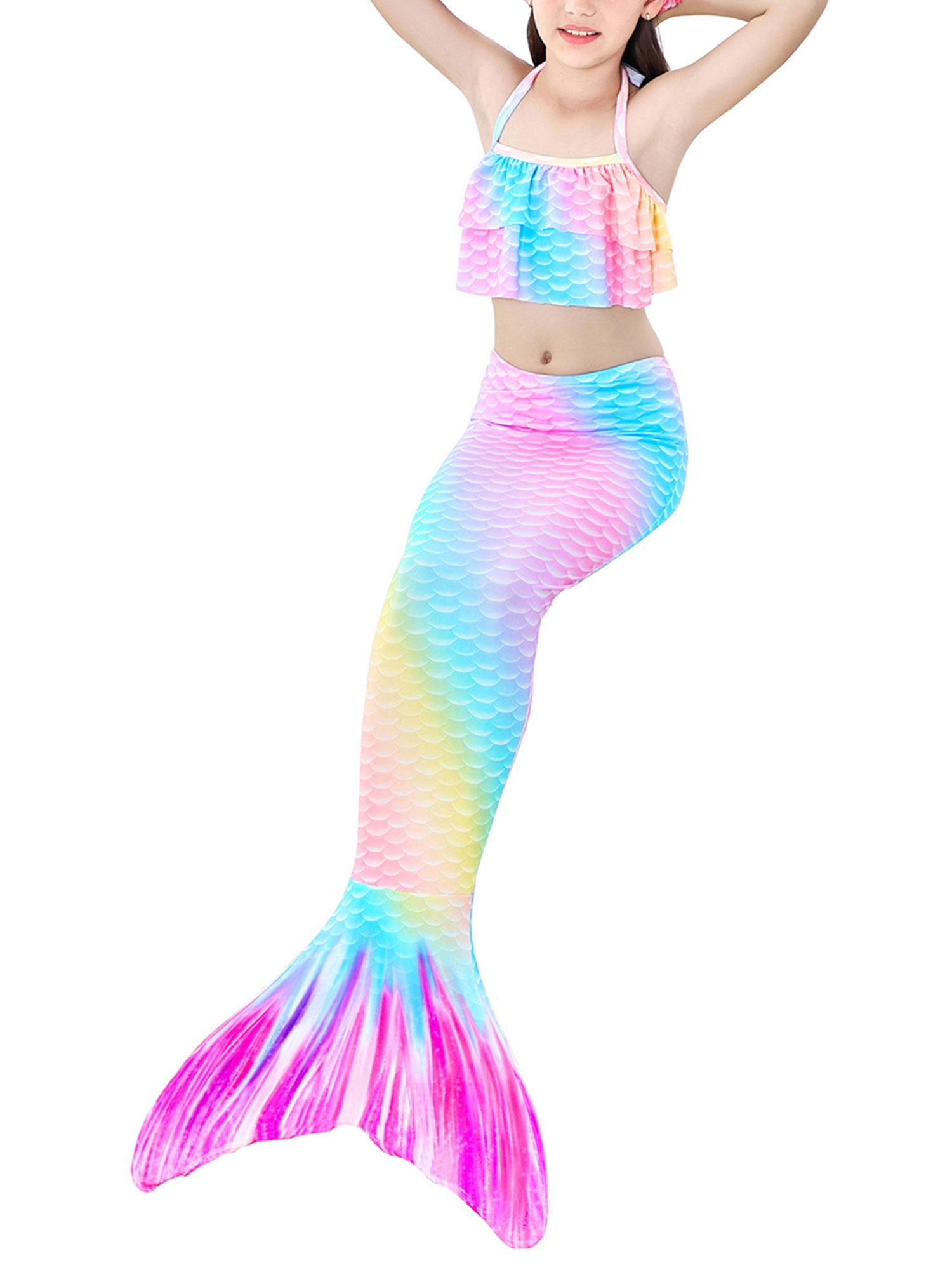 Ready For Summers Fun Girls Mermaid Bikini 2 Swimsuits Medium 7/8 Cat & Jack 