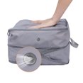 thumbnail image 4 of REGALWOVEN 1 Pack Foldable Clothes Storage, Storage Bags, Moving Bags for Organizing Bedroom, Clothing, Storage Containers with Handles Gray 15.5*12*7in, 4 of 7