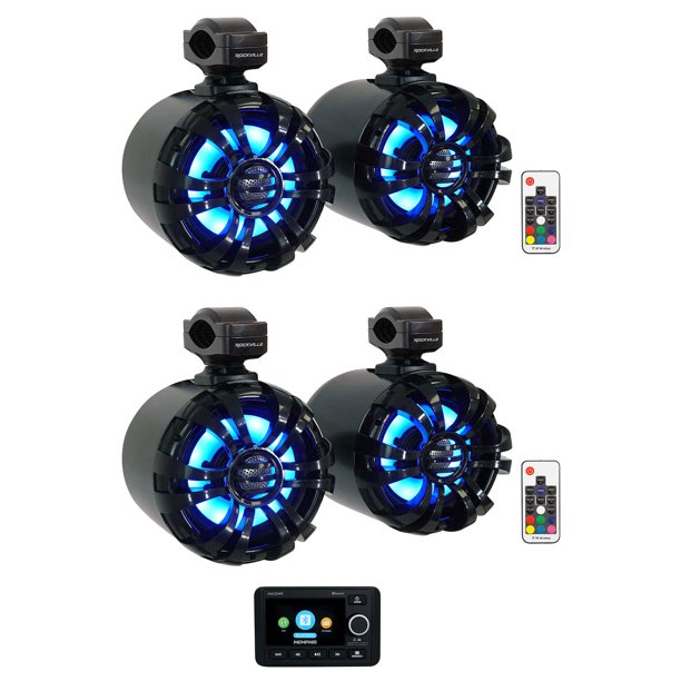 Memphis MXAZ24MC 2Zone Marine Bluetooth Receiver+Black Wakeboard LED