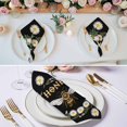 thumbnail image 3 of Black Daisy Bees Cloth Napkins, Spring Farmhouse Honey Floral Rings Washable and Reusable Dinner Napkins Set of 6, Table Napkin for Kitchen Party Birthday Wedding Hotel Housewarming 20"x20", 3 of 9