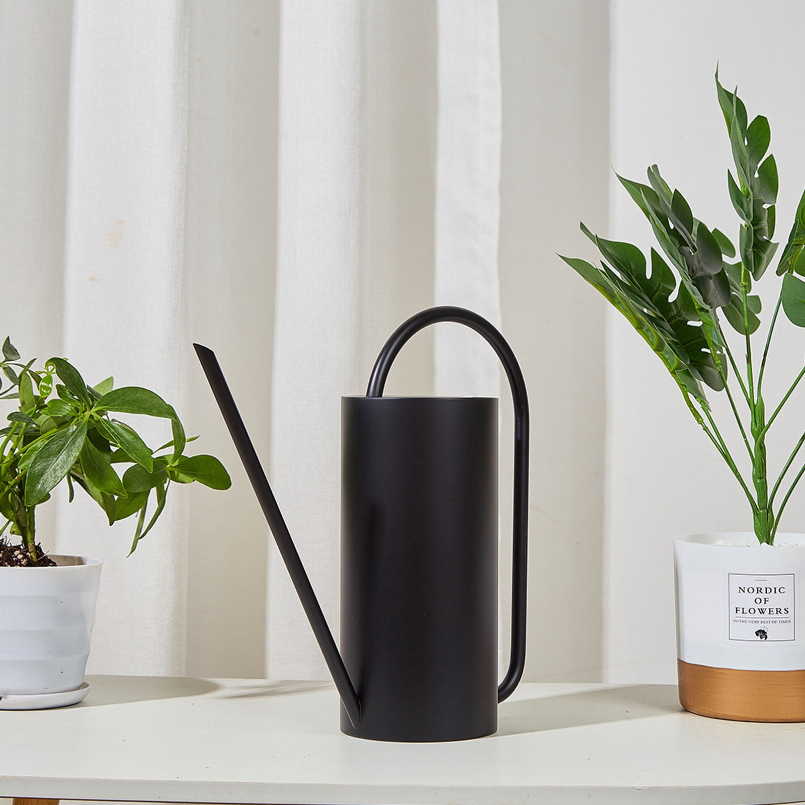 Stylish Indoor Plant Watering Can 51oz Stainless Steel Long Curved Spout Watering Pots for Indoor and Outdoor Garden Use