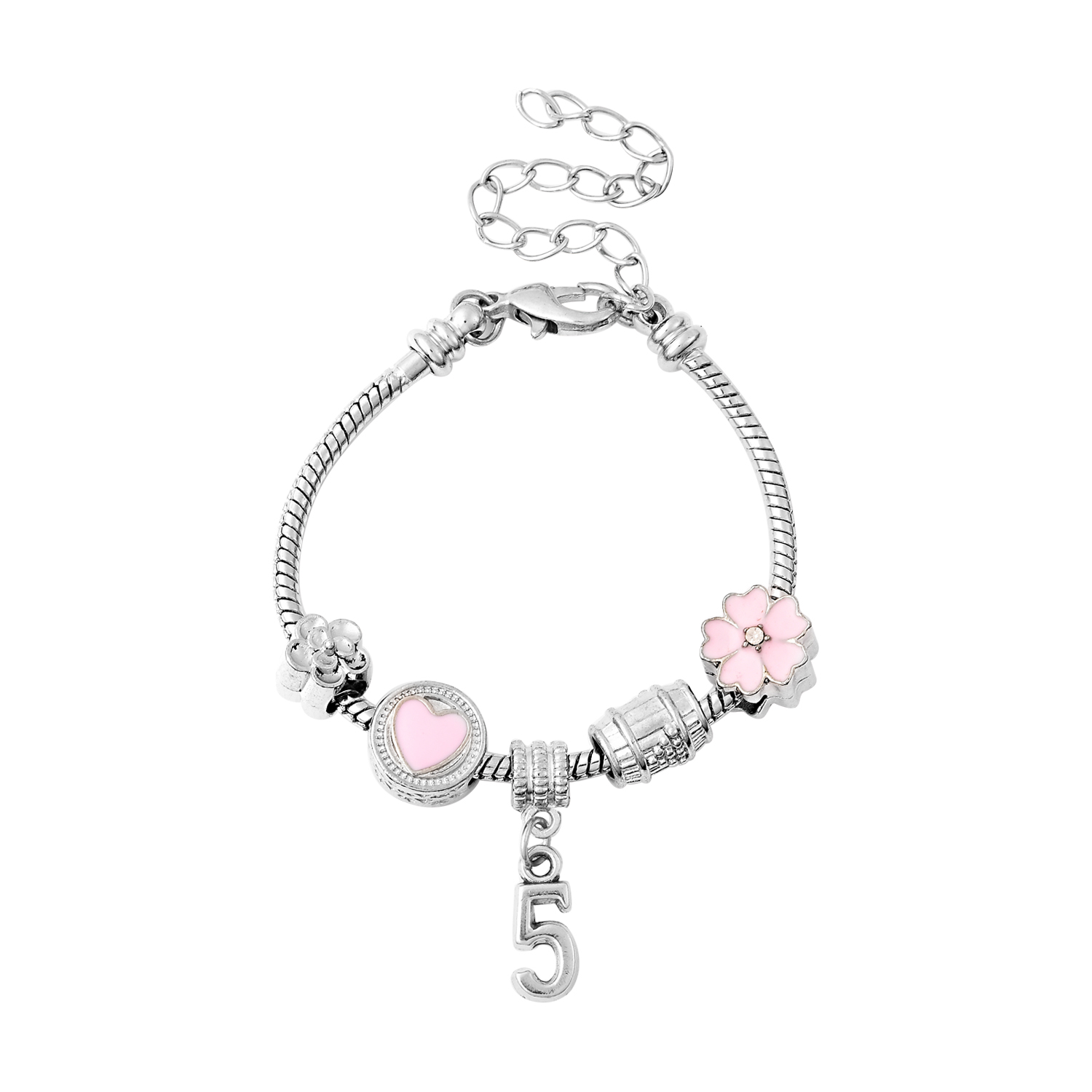 Shop LC Delivering Joy Stainless Steel Multi Charm Bracelet 7 Costume Promise Stylish Elegant Jewelry for Women