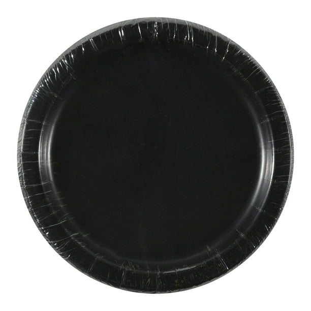 Paper Plates, 7 in, Black, 20ct - Walmart.com - Walmart.com