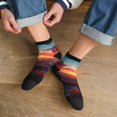 thumbnail image 3 of Naloa Cat Watching City Sunset Ankle Socks for Women Non Slip Socks No Show Socks Classic Low Cut Casual Socks Casual Socks, 3 of 7