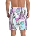thumbnail image 3 of Easygdp Eiffel Tower and Hearts Men's Short Pajama Pants, Sleep Shorts, Household Pants, Casual Pants with Pockets - 4X-Large, 3 of 9