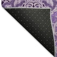 thumbnail image 6 of HomeRoots 665106 5 x 8 ft. Purple & Ivory Medallion Transitional Washable Machine Made Rectangle Area Rug with UV Protection, 6 of 9