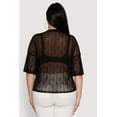 thumbnail image 5 of Womens Plus Size Chic Sheer Mesh Blouse with Crew Neck and Short Sleeves, 5 of 5