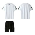 thumbnail image 2 of MOJOGO Two Piece Fitness Set for Men Casual Crewneck T-shirt Workout Shorts Set Running Jogging Gym Clothes Moisture Wicking Tracksuits White 5XL, 2 of 7